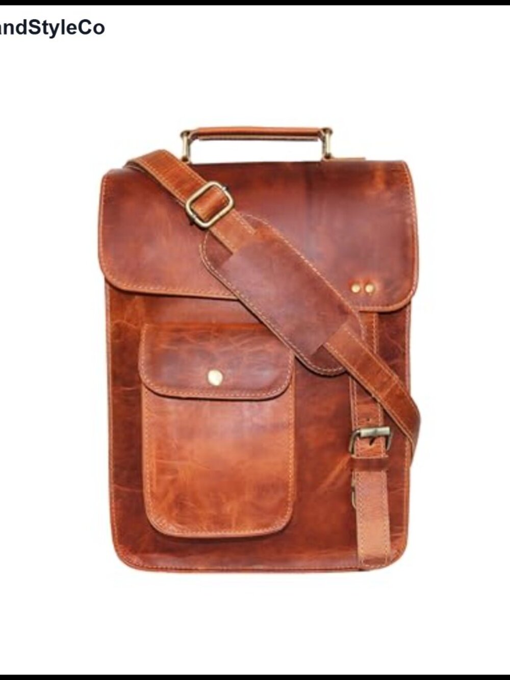 Leather Messenger Bag Laptop Case Office Briefcase Distressed Shoulder Bag